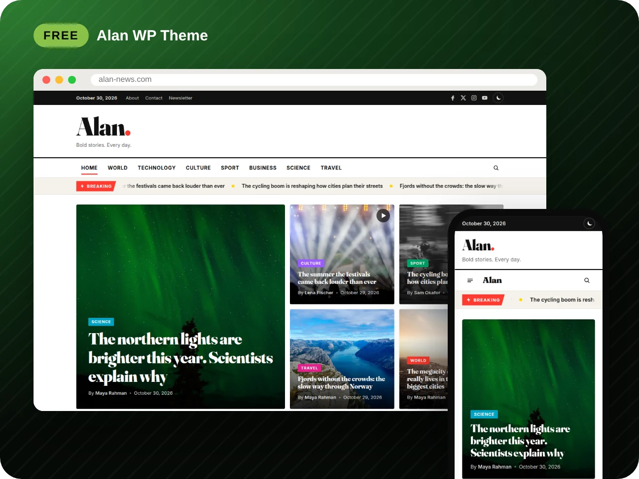 Alan WP Theme — free news & magazine WordPress theme